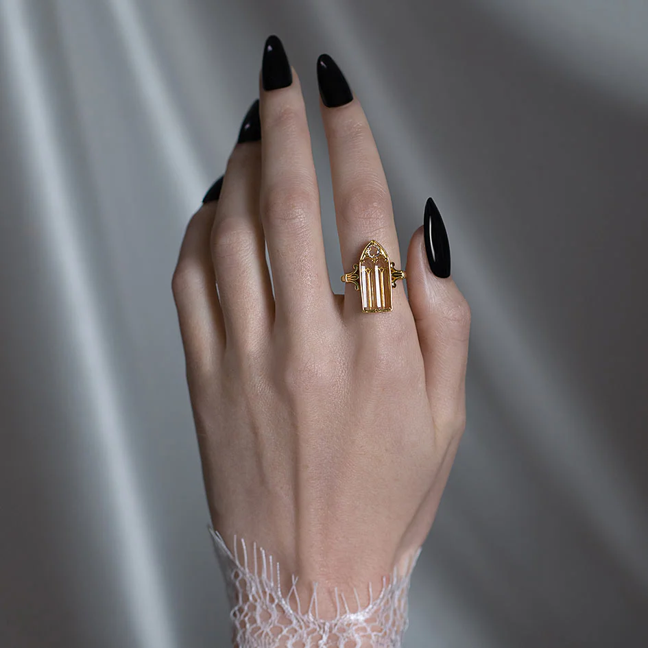 CLERESTORY. Cathedral Glass Window Ring - Gold