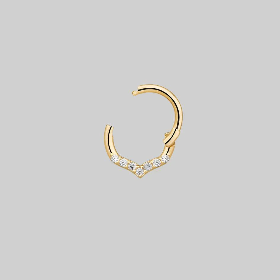 CUPID. Chevron Gold Clicker Ring - Septum - Image 3