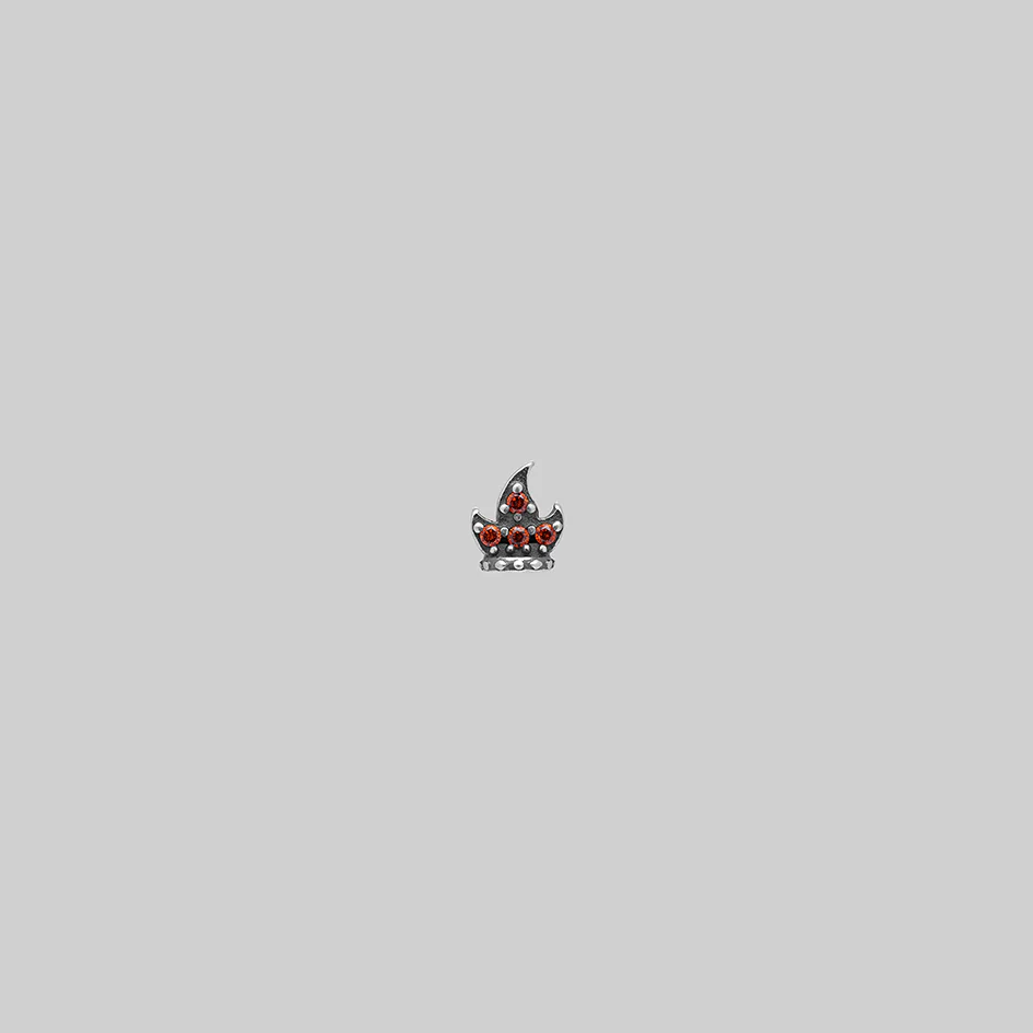 IGNIS. Flaming Crown Stud Earring - Silver