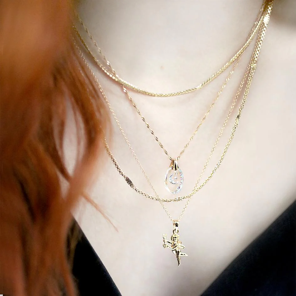 LYRAE. Moon & Stars Glass Necklace - Silver - Image 2