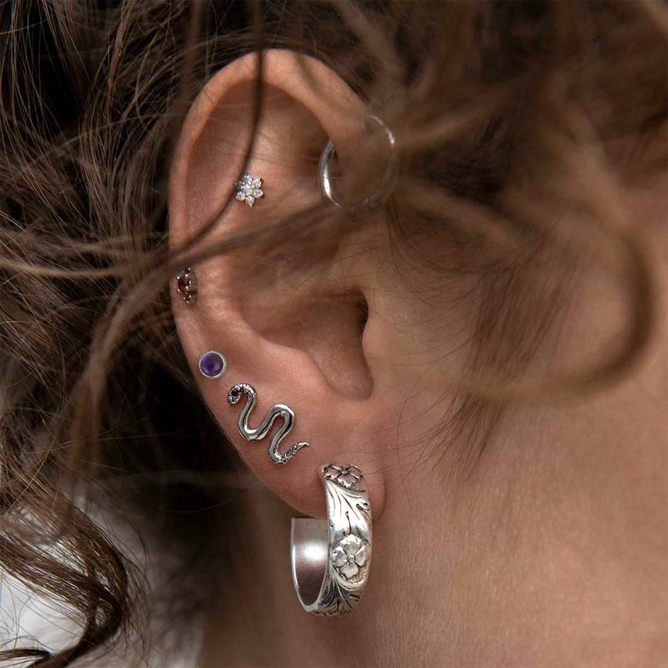 MAGICK. Amethyst Earrings  - 4mm - Image 3
