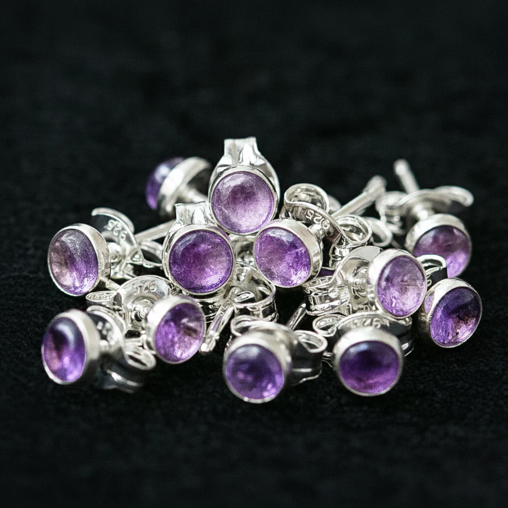 MAGICK. Amethyst Earrings  - 4mm - Image 4