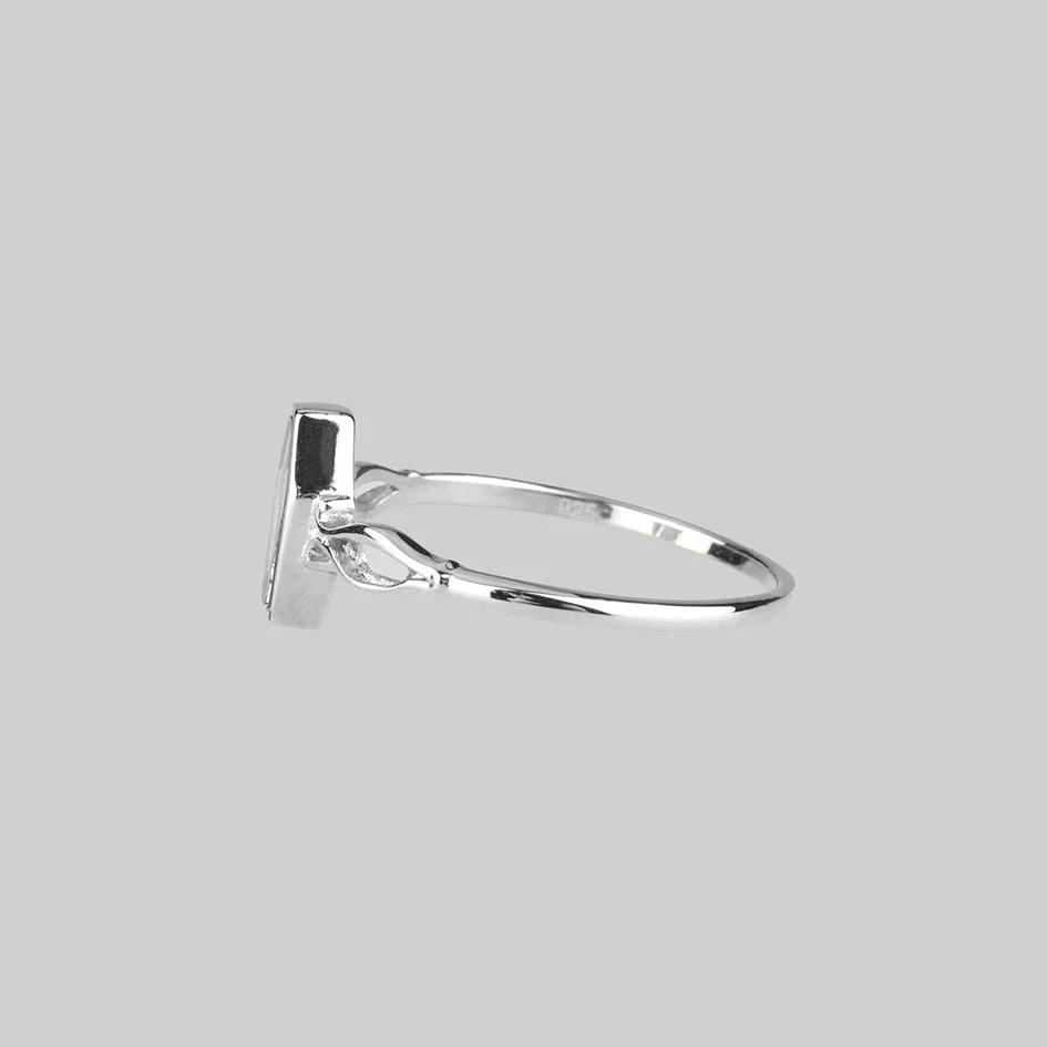 MORALITY. Tiny Skeleton Coffin Silver Ring - Image 3