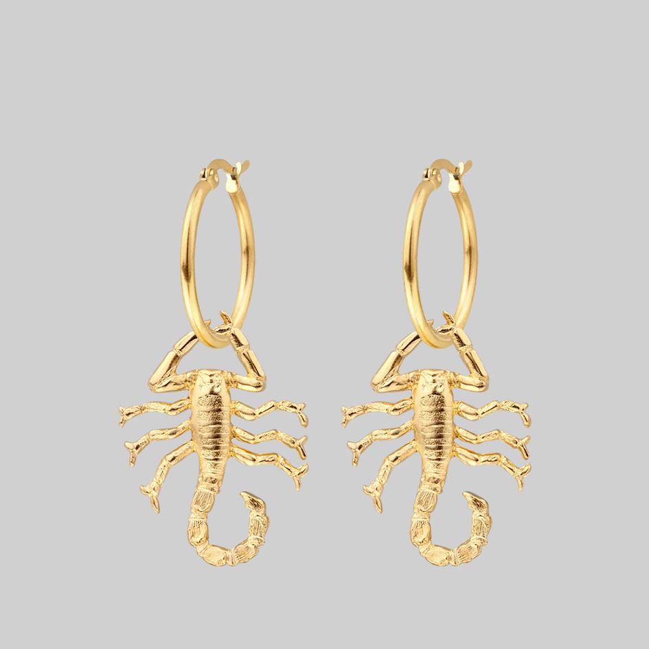 NOXIOUS. Scorpion Hoop Earrings - Gold