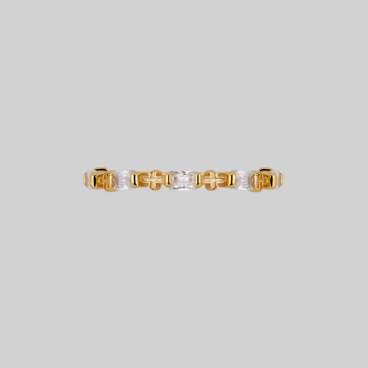 RENE. Gothic Cubic Zirconia Band Ring - Gold