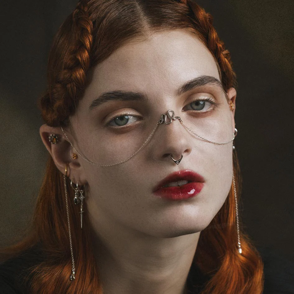 SERPENS. Snake Face Chain - Silver