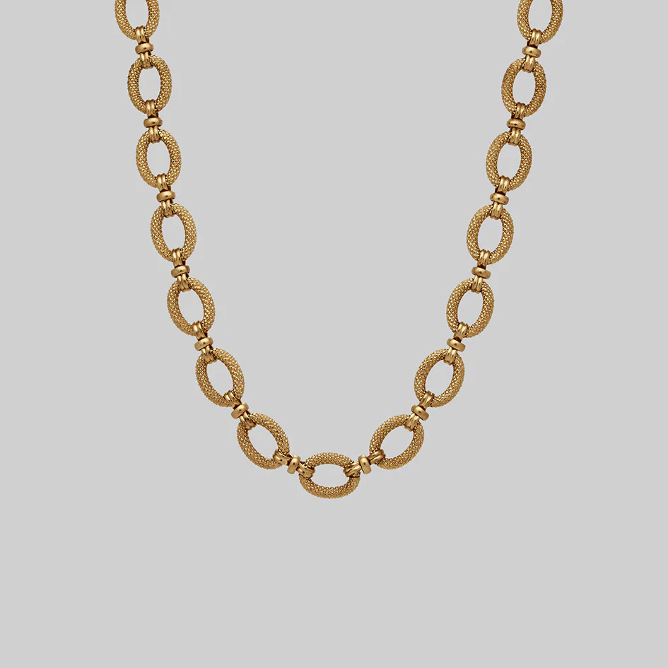 SERPENS. Snakeskin Oval Link Chain - Gold