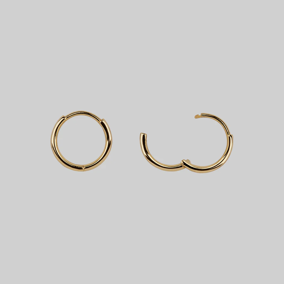 DEVOTION. Black Heart & Sword Hoop Earrings - Gold - Image 6
