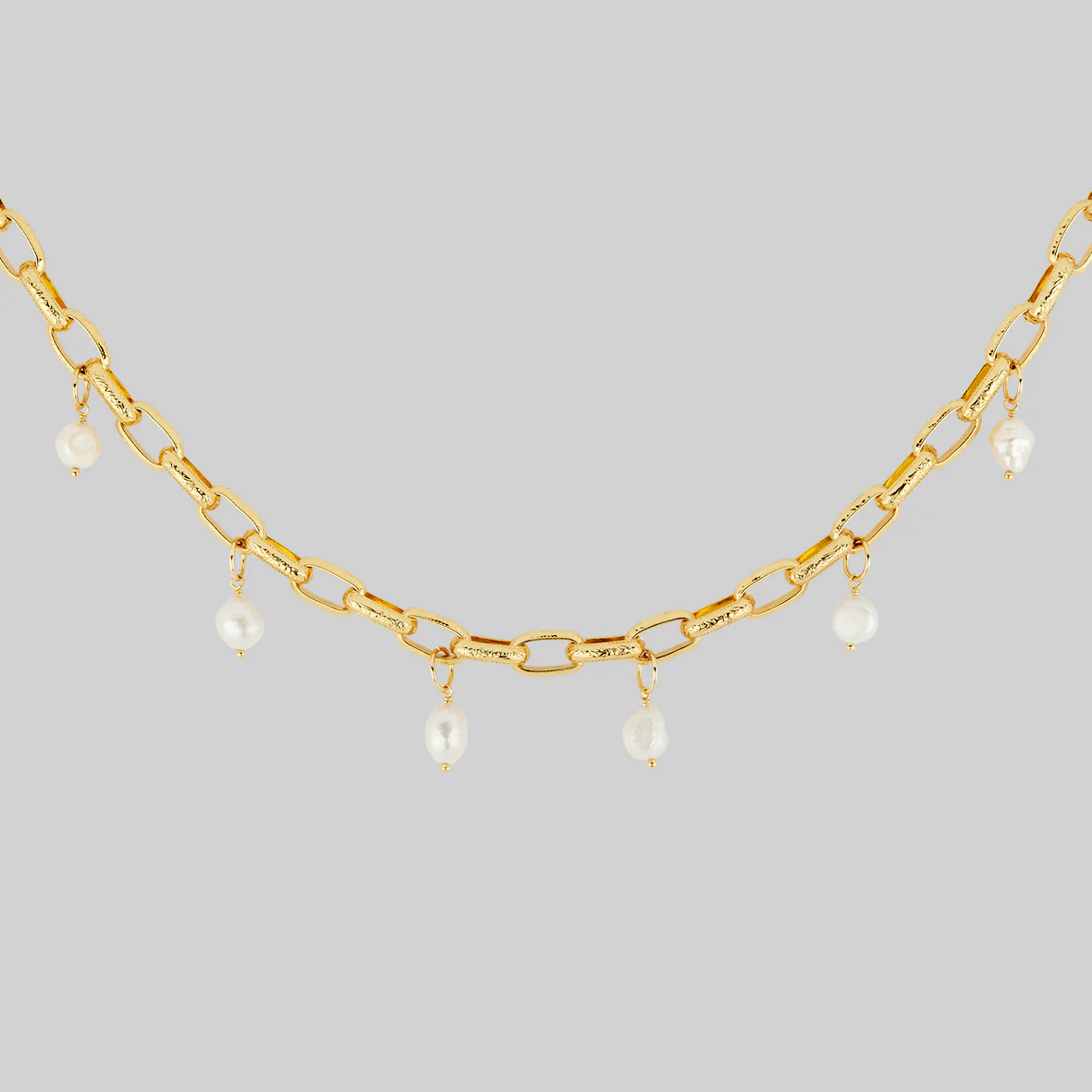 SOVEREIGN. Ornate Link Pearl Collar - Gold - Image 2