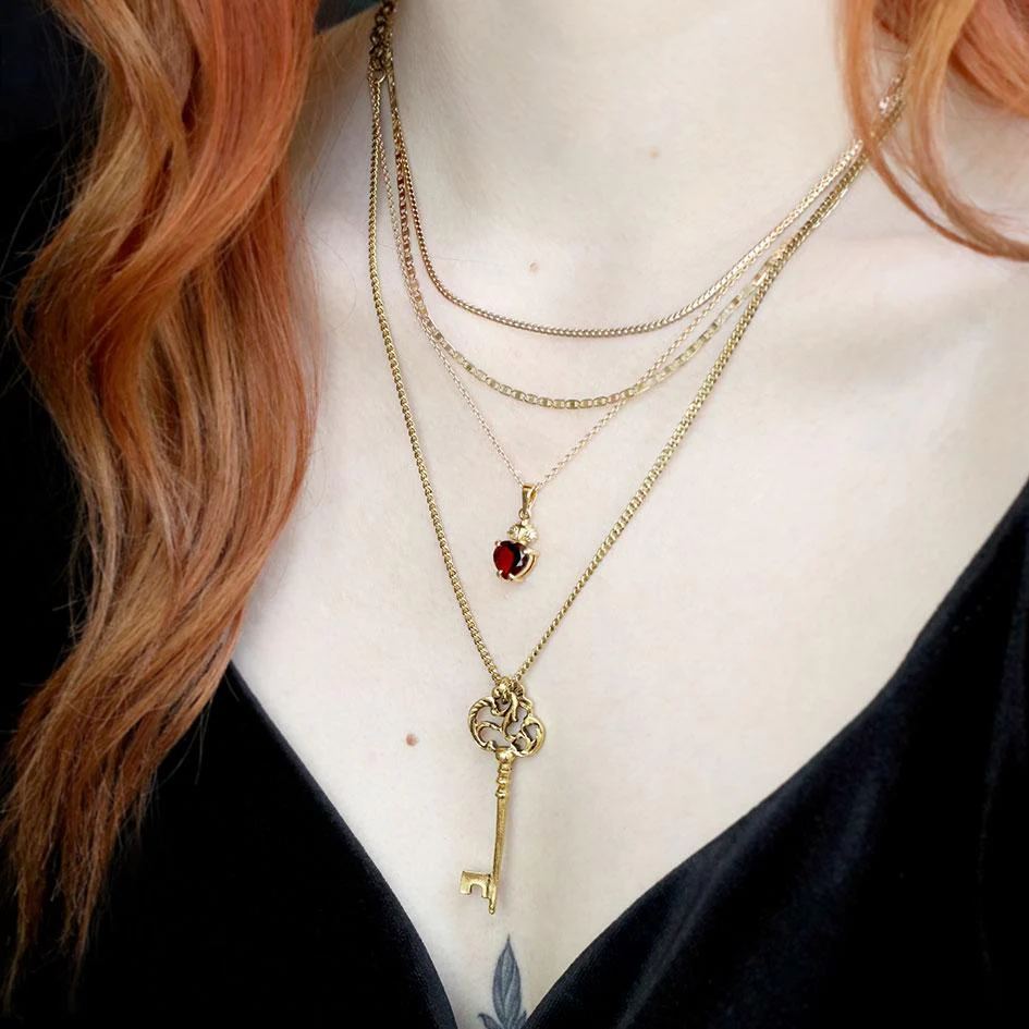 The Sacred Heart Black Spinel Necklace - Silver - Image 2