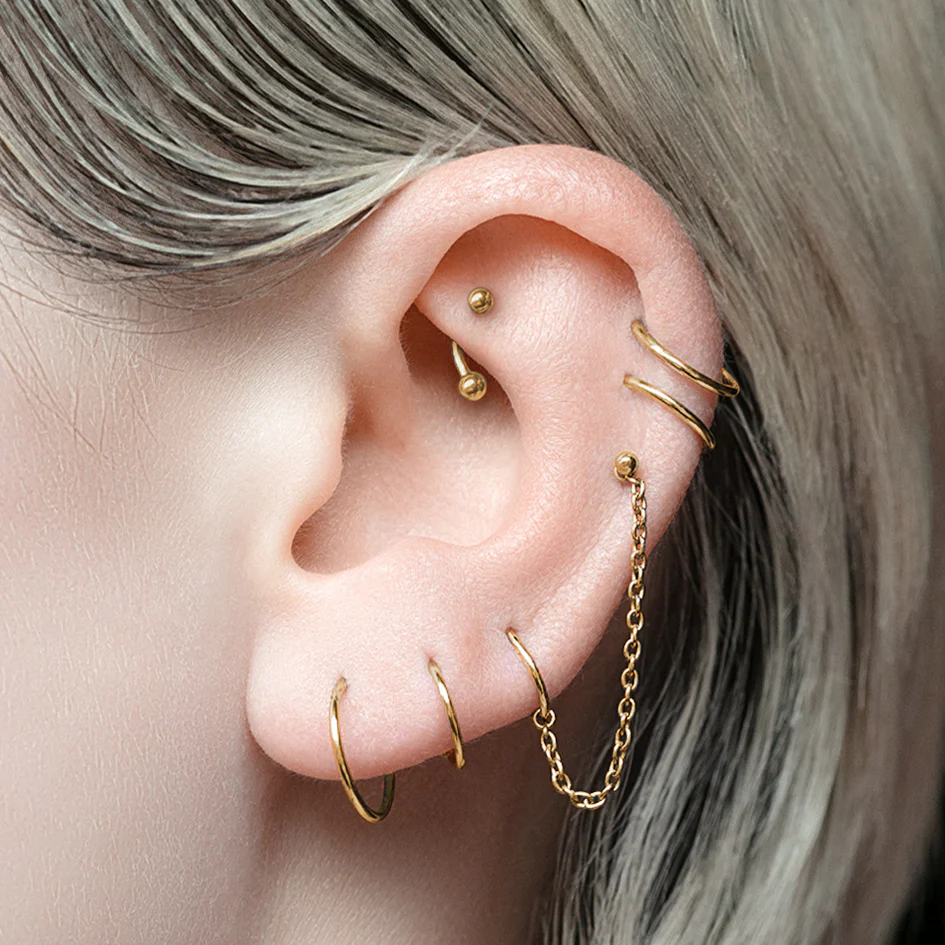 Titanium Curved Barbell - Gold - Image 2