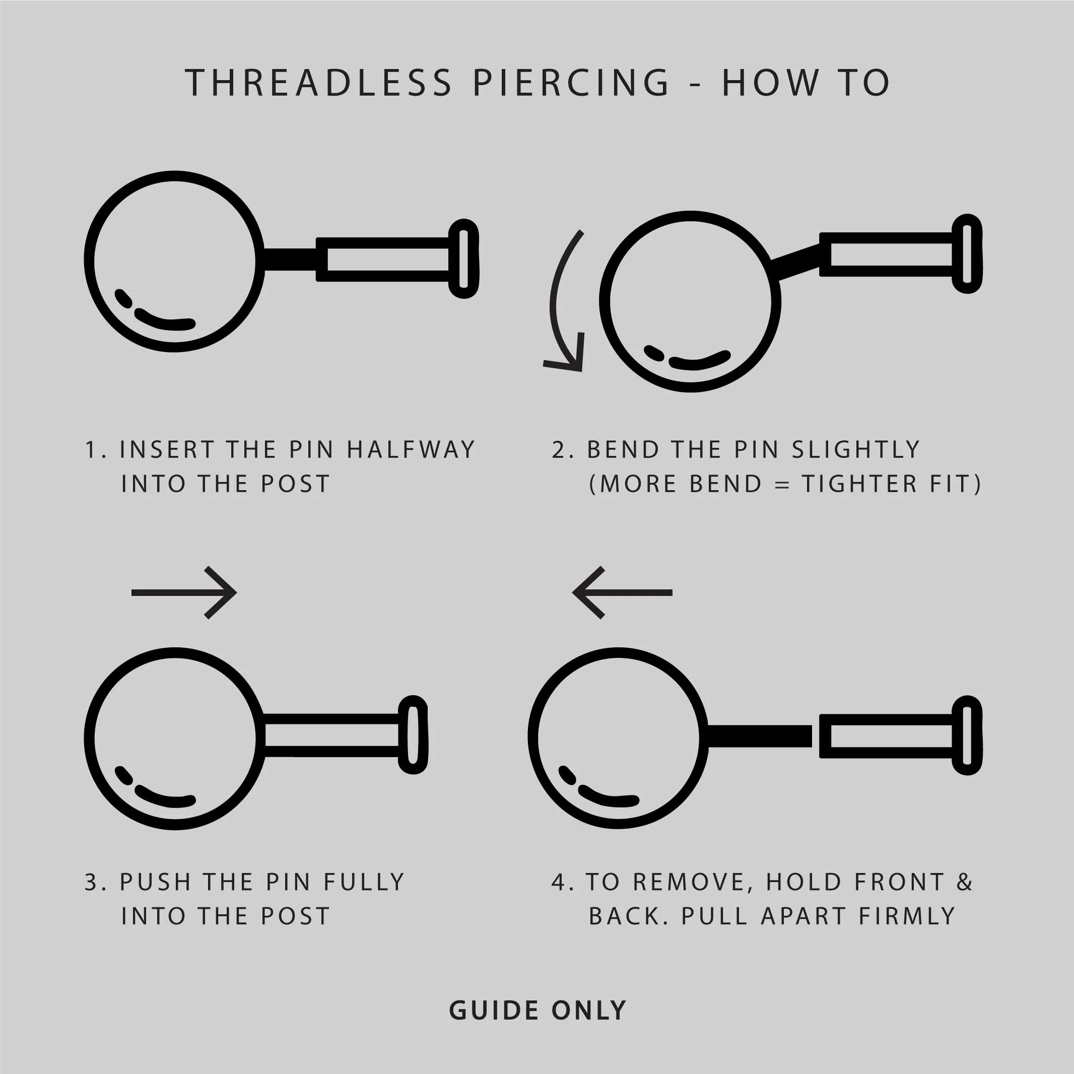 Titanium Flatback Stud - Silver - Image 3