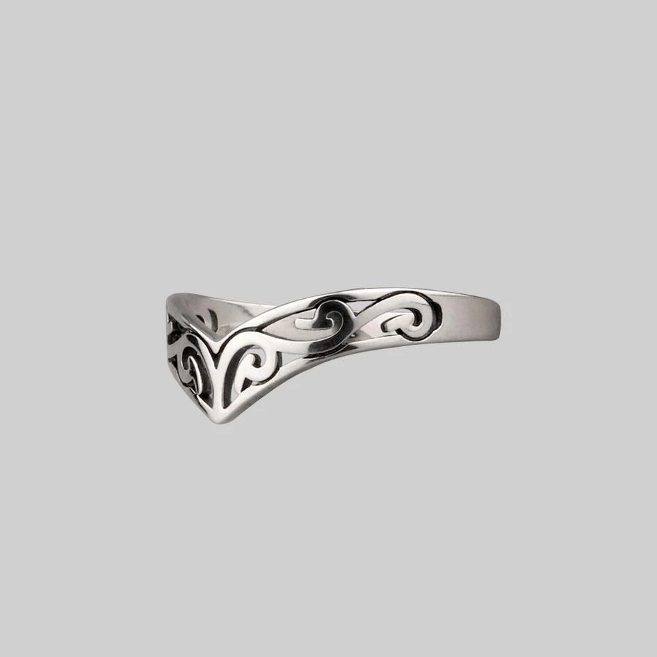 TRIBE. Silver Chevron Ring - Image 3