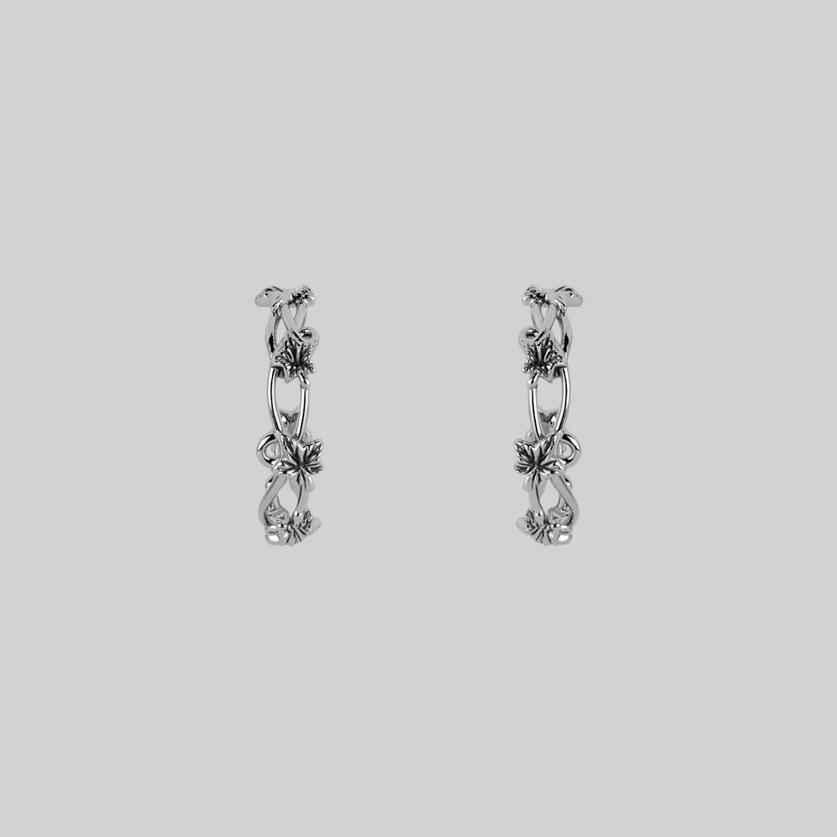 VALERIAN. Climbing Ivy Hoop Earrings - Silver
