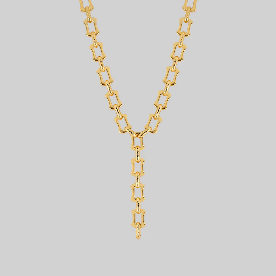 VANQUISH. Chunky Lariat Chain - Gold