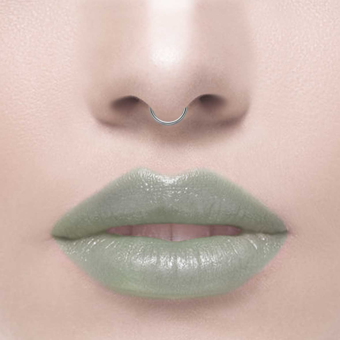 ZEN EXTRA MINI. Silver Titanium Septum Clicker Ring - Image 6